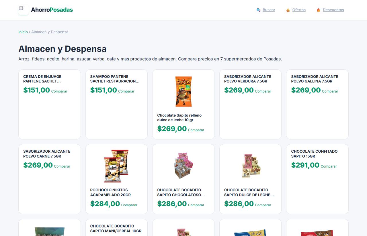 AhorroPosadas — Compara por categoría