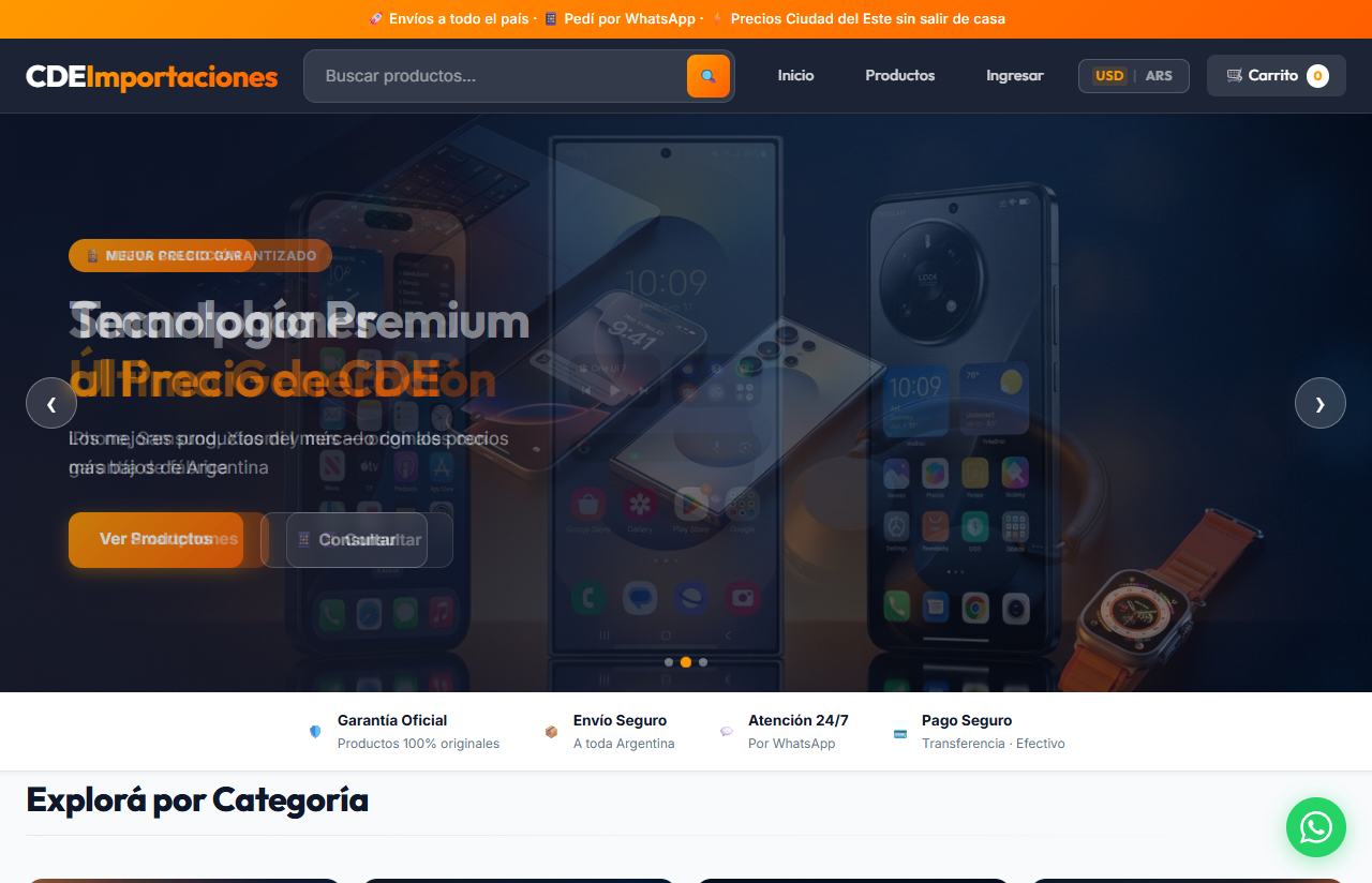 CDE Importaciones — Tienda de tecnología