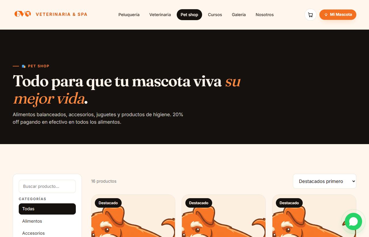 GV Veterinaria & Spa — Pet shop