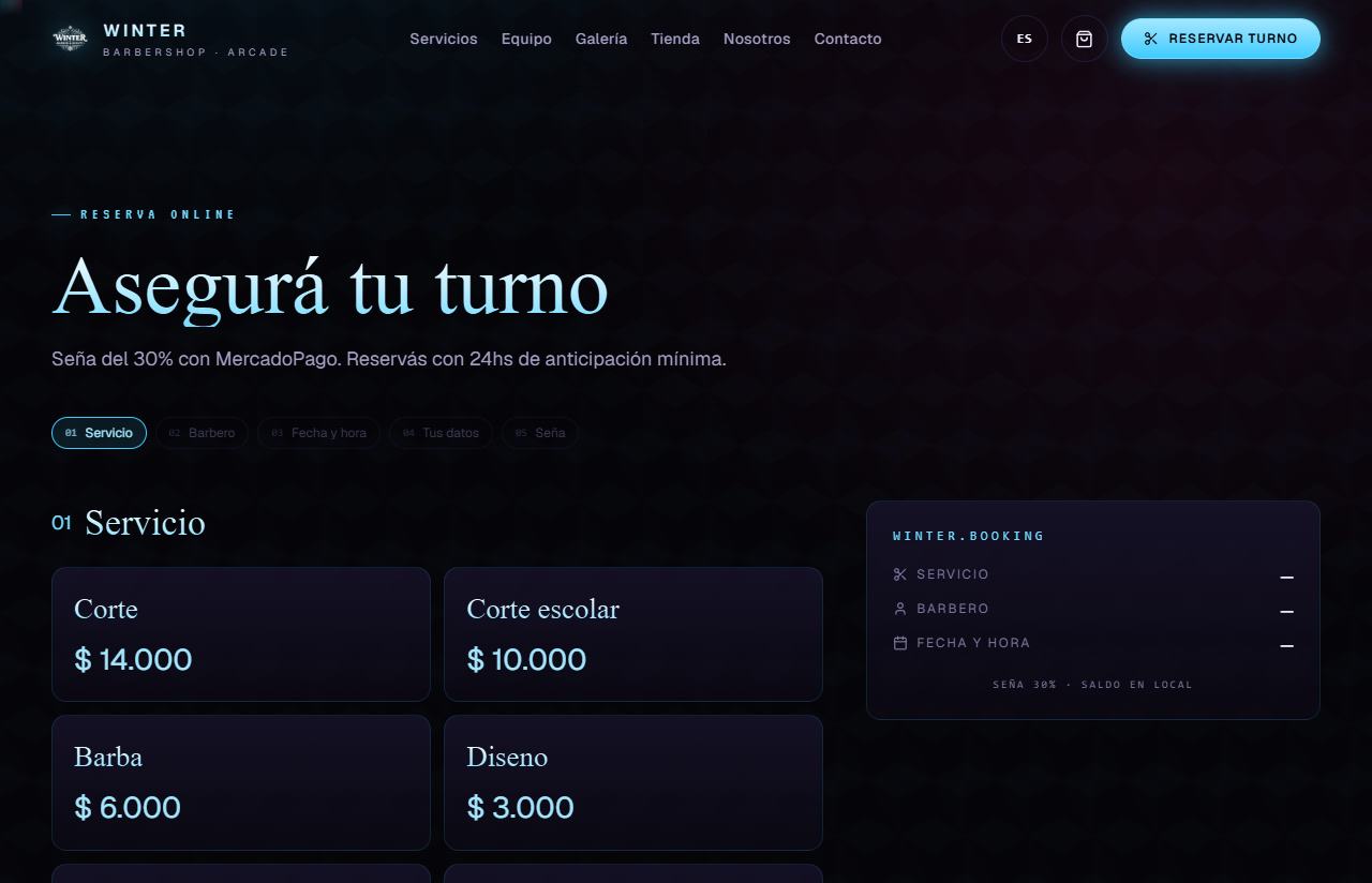 Winter Barbershop — Reservá tu turno